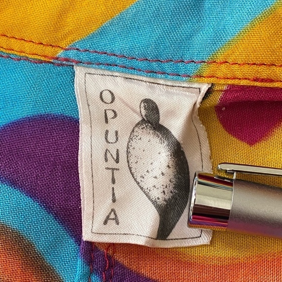 OPUNTIA Handmade Unique Vibrant Button Up Short Sleeve Shirt, Unsized - Picture 3 of 12